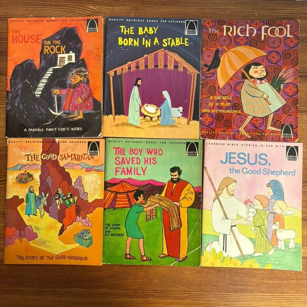 Vintage Arch Books Religious Children's Book Lot 13 + Teacher's Guide Christian